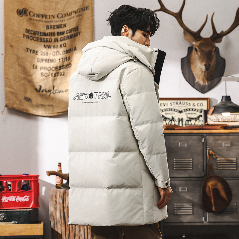 傑雷諾90絨男士外套羽絨服男中長款石墨烯保暖禦寒服通勤冬季大衣