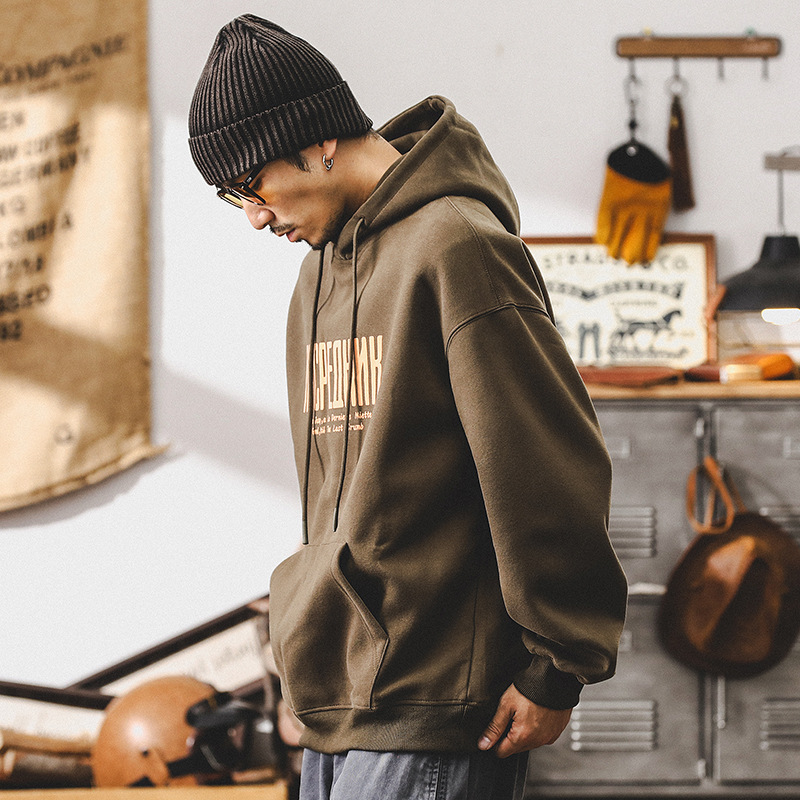 美式重磅復古原宿風衛衣男秋季寬鬆2024新款休閒連帽外套男春秋款