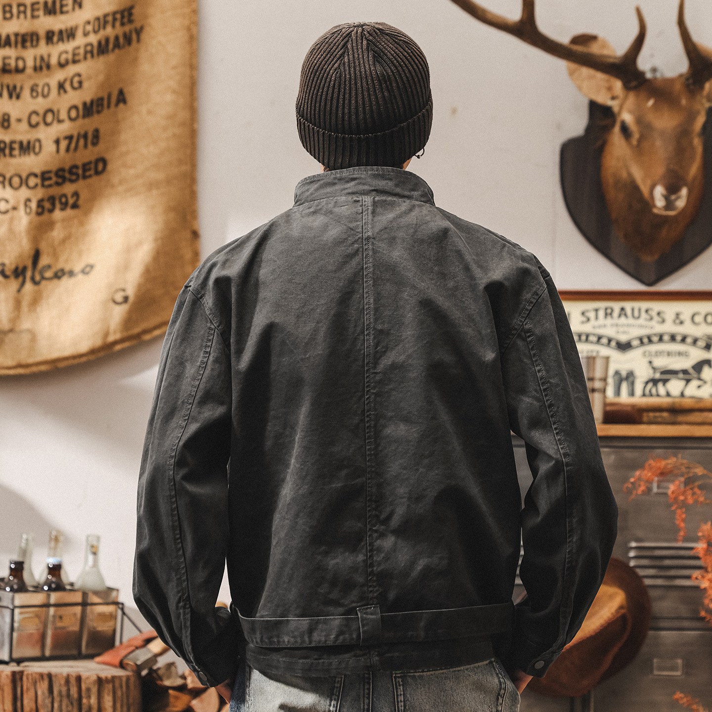 美式復古飛行員夾克男春秋新款潮牌硬漢工裝寬鬆短款秋冬男士外套