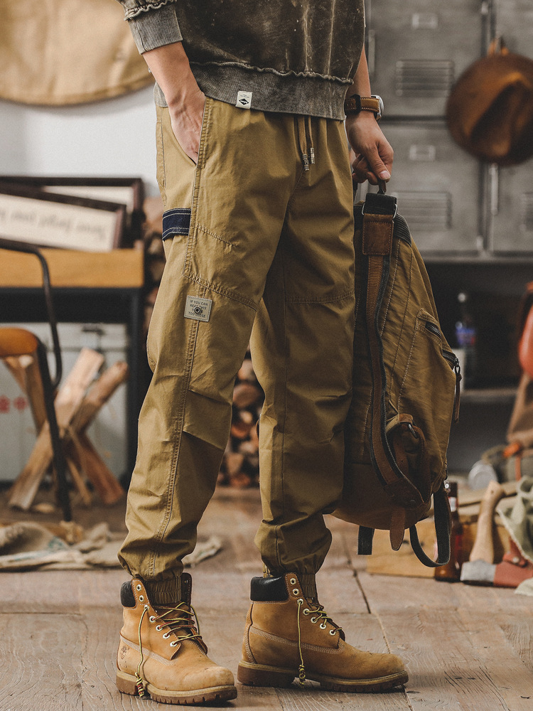 春季新款潮牌工裝褲子男春季寬鬆直筒男士休閒褲痞帥潮流束腳褲男