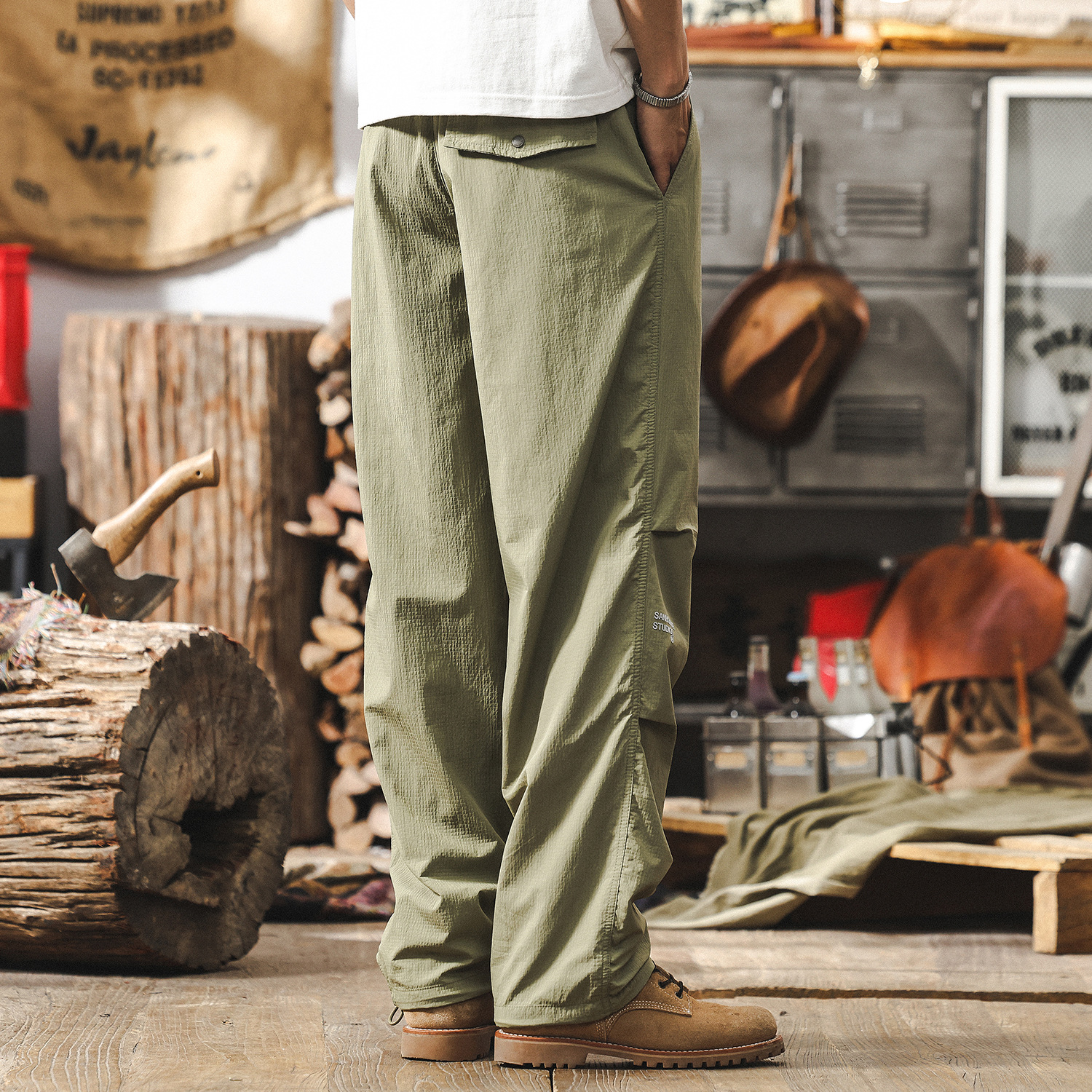 美式戶外速幹薄款褲子男夏季寬鬆潮牌山系傘兵機能長褲男士休閒褲