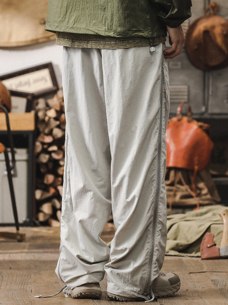 杰雷諾美式休閒褲男寬鬆潮牌微闊直筒褲子男春秋季戶外速乾褲男款