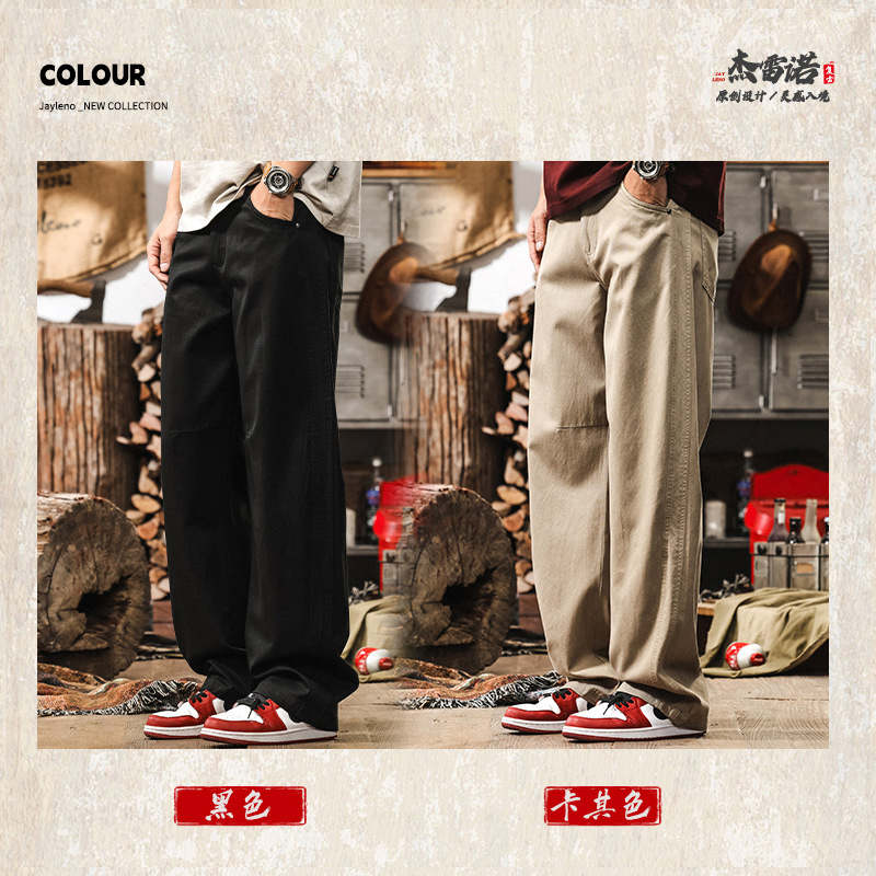 萊賽爾天絲夏季薄款休閒褲男2025新款寬鬆闊腿褲男垂感直筒長褲子
