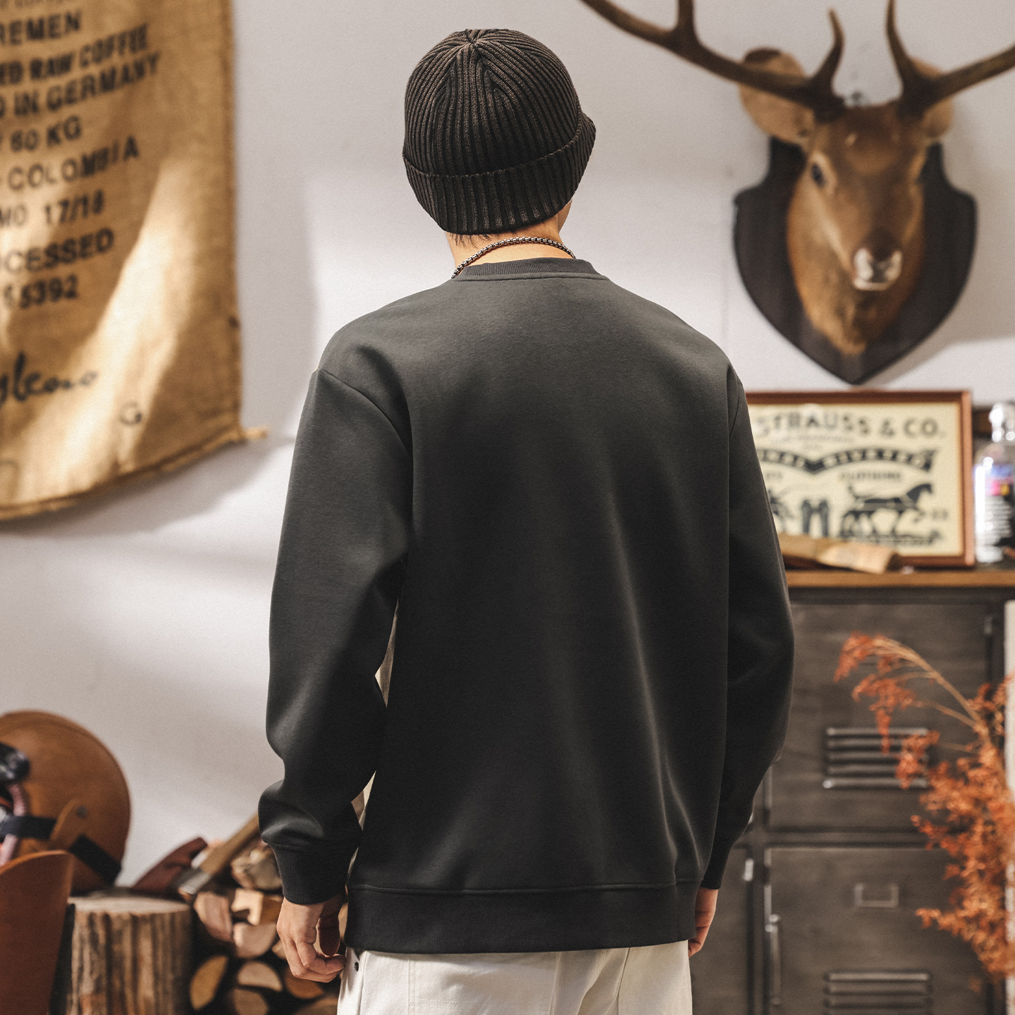 美式復古350g重磅衛衣男款春秋潮牌拼色寬鬆休閒新款男士秋季上衣