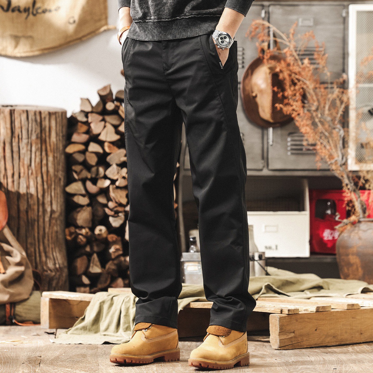 美式復古工裝褲子男褲直筒2026新款春季城市通勤潮牌寬鬆休閒褲男