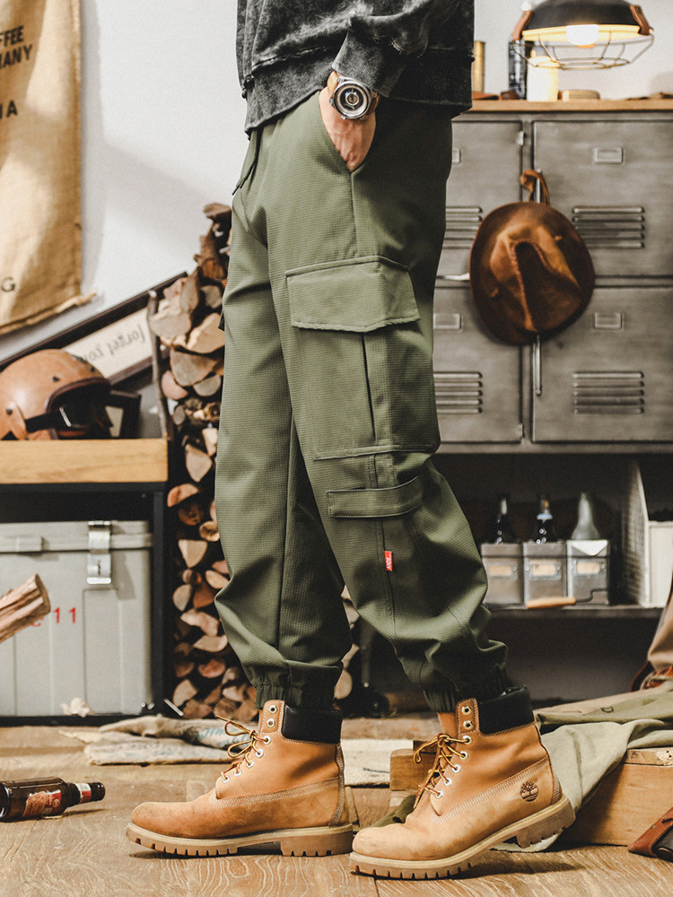 美式復古工裝褲子男2024秋季新款寬鬆直筒休閒褲潮牌男士束腳長褲