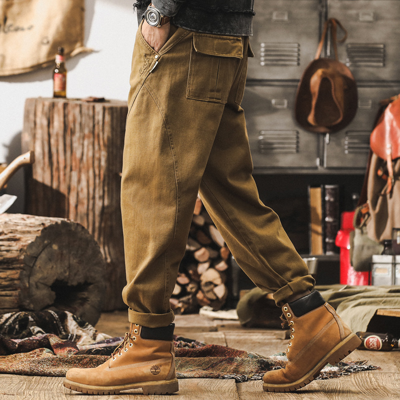 美式復古工裝褲子男春季2025新款寬鬆美拉德休閒長褲潮牌直筒男褲