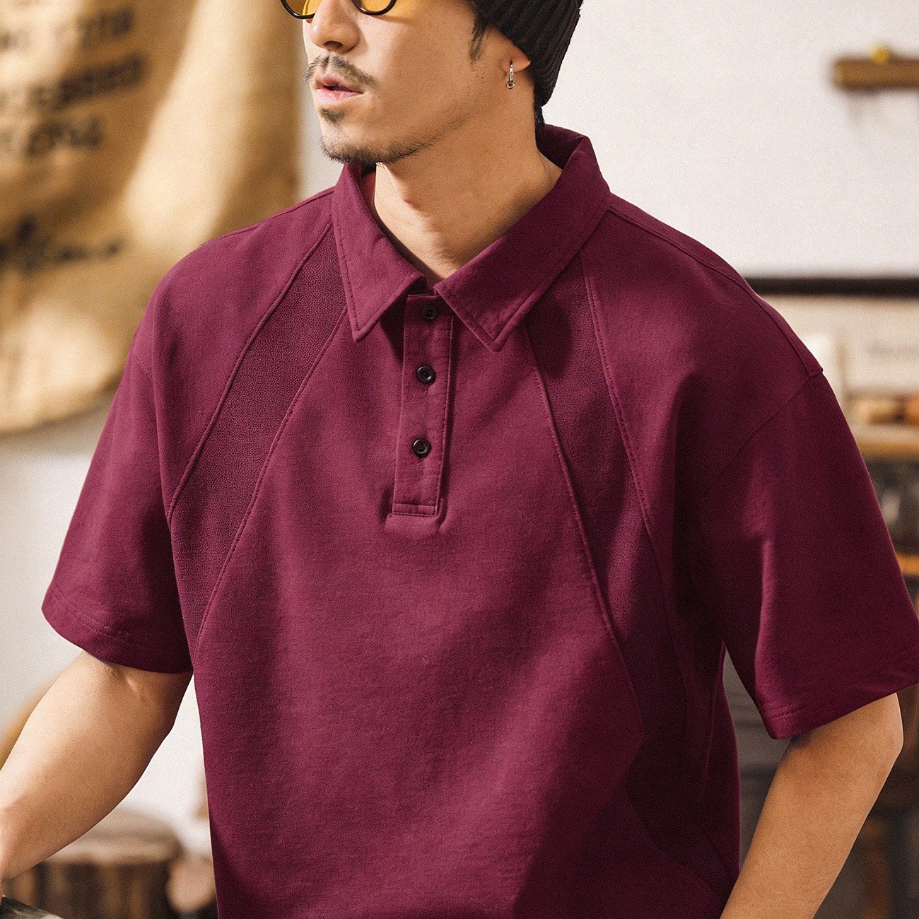 美式復古男士Polo衫短袖男夏季2026新款潮牌T恤男裝寬鬆上衣