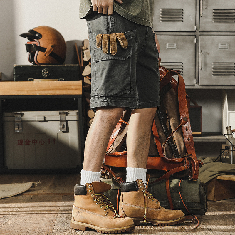 杰雷諾美式復古工裝短褲男士夏季寬鬆戶外休閒5分褲ins潮牌中褲男