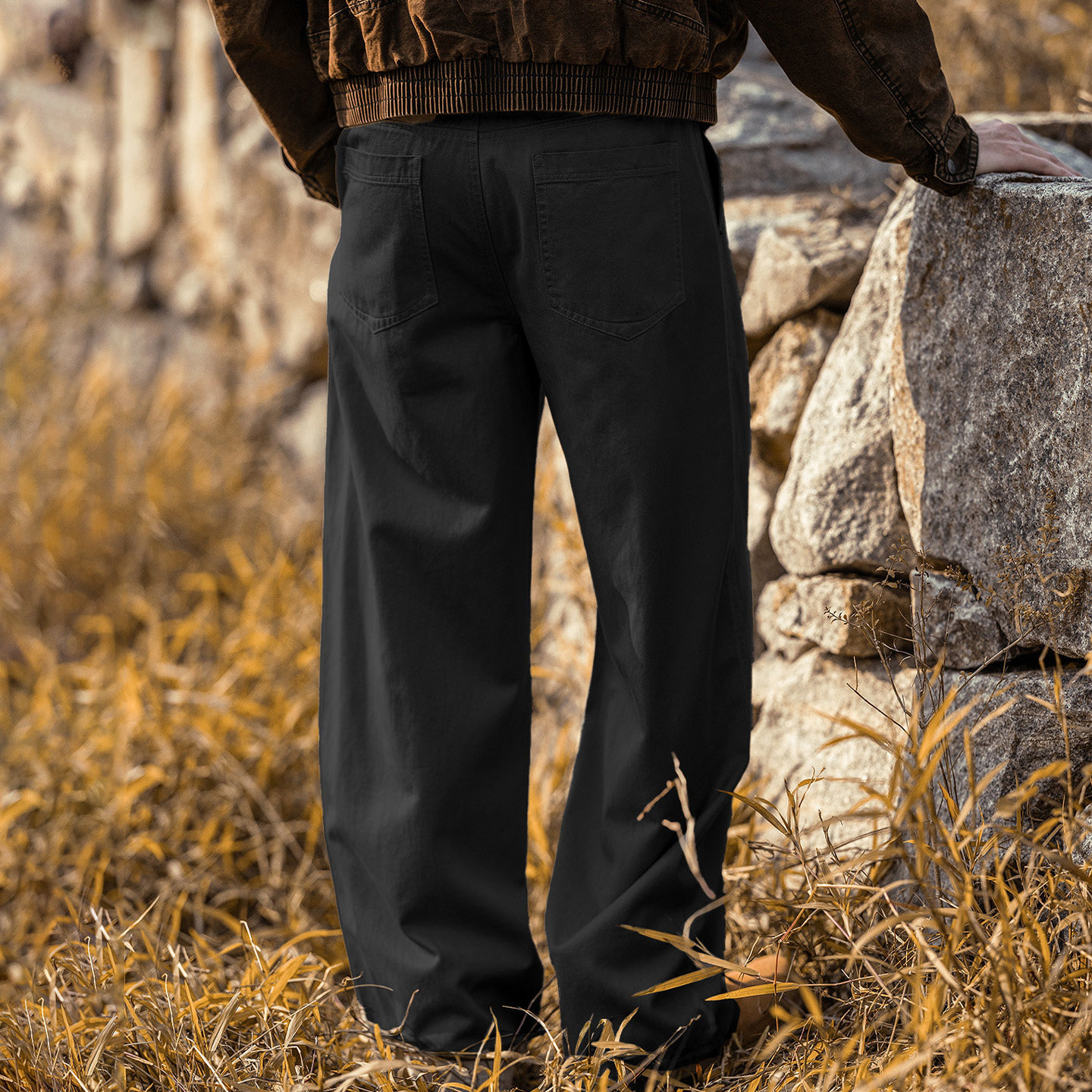 美式復古萊賽爾薄款寬鬆闊腿褲春季2026新款潮牌直筒男士休閒褲子