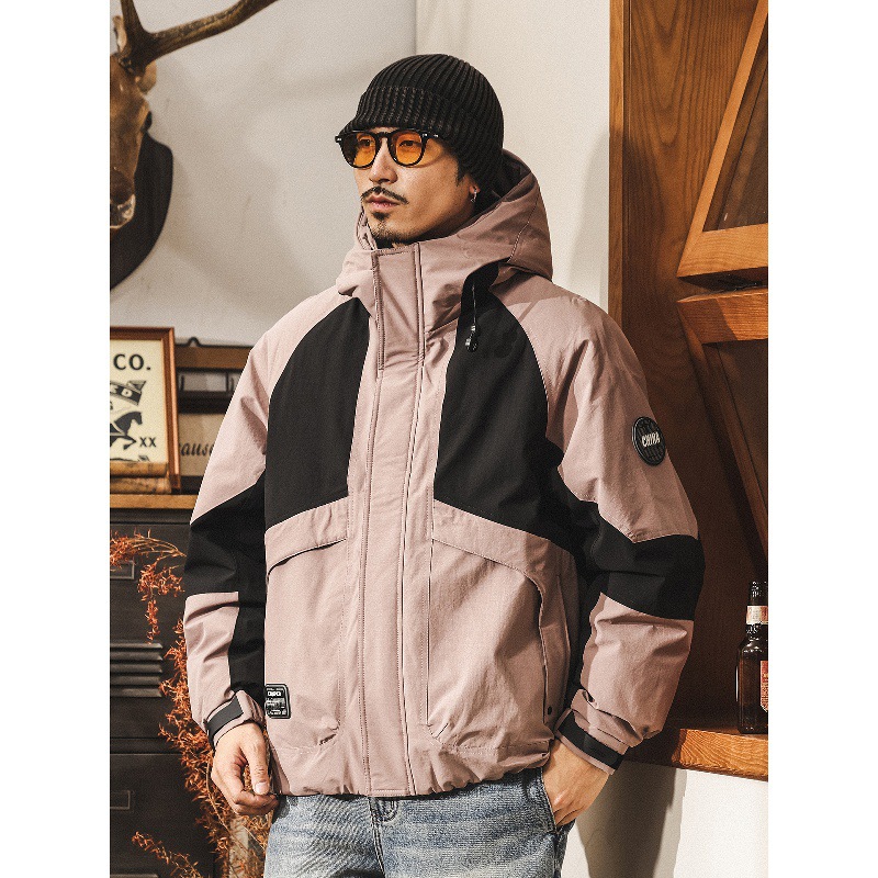 美式復古90%純白鴨絨冬季羽絨服男2025新款戶外機能保暖工裝外套