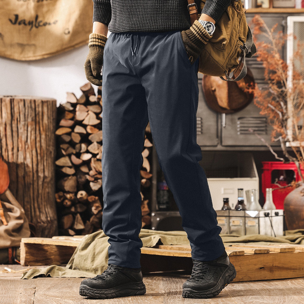 美式戶外90%白鵝絨禦寒羽絨褲男款外穿冬季加厚保暖防水滑雪褲男