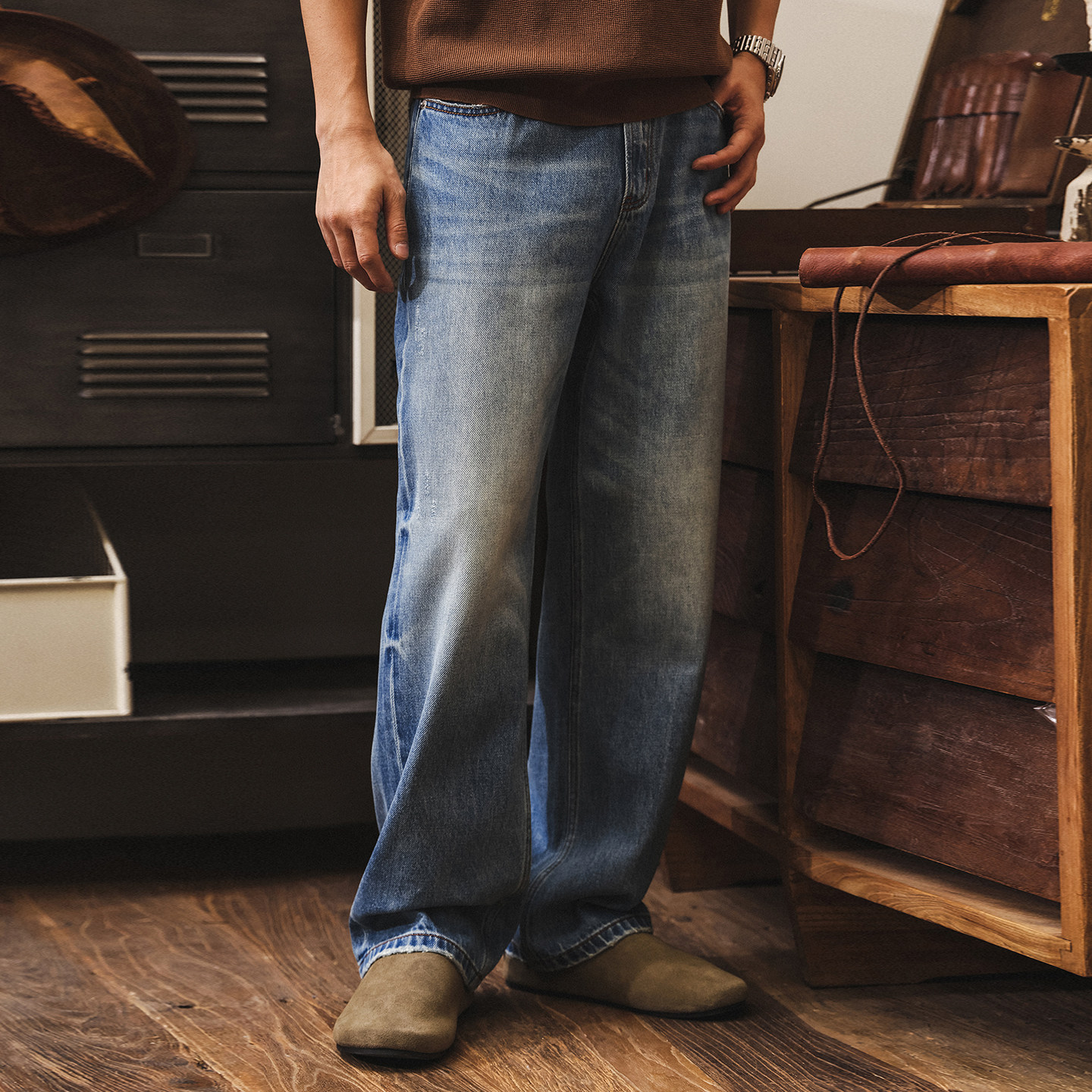 美式復古水洗牛仔褲男款直筒潮牌長褲2026新款春季寬鬆男士休閒褲