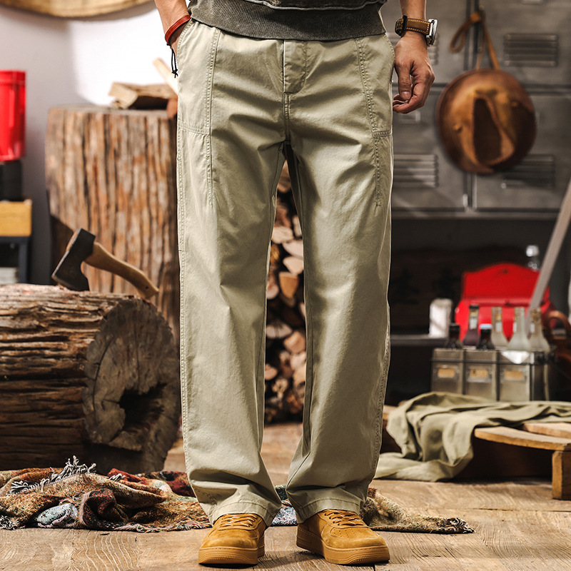 美式復古薄款工裝褲子男春季2025新款潮牌休閒褲男士寬鬆直筒長褲
