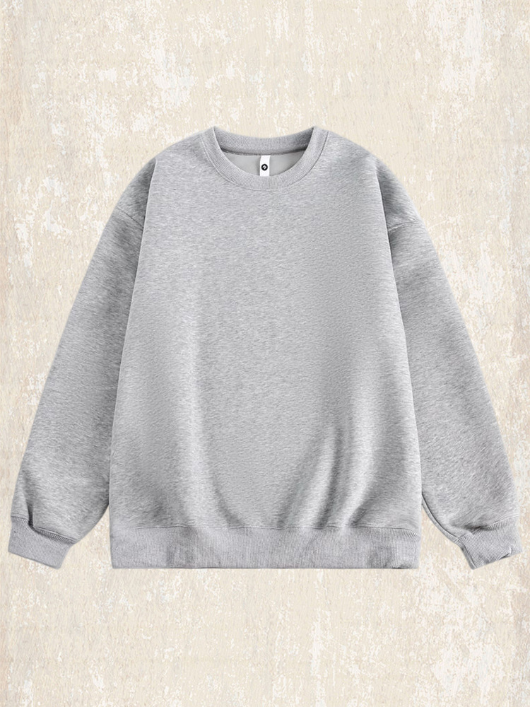 美式重磅圓領衛衣男款秋季潮牌寬鬆酒紅色上衣簡約百搭休閒衣服男