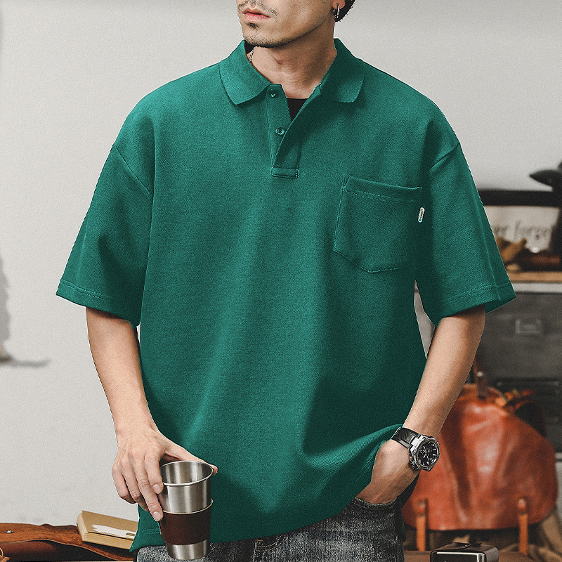 杰雷諾美式經典簡約POLO衫男短袖夏季高級感空氣層300g重磅T恤男