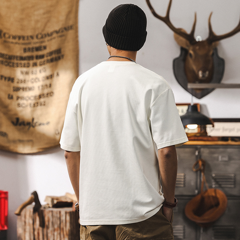 拼接提花涼感寬鬆短袖男夏季T恤2025新款美式潮牌復古休閒上衣男T