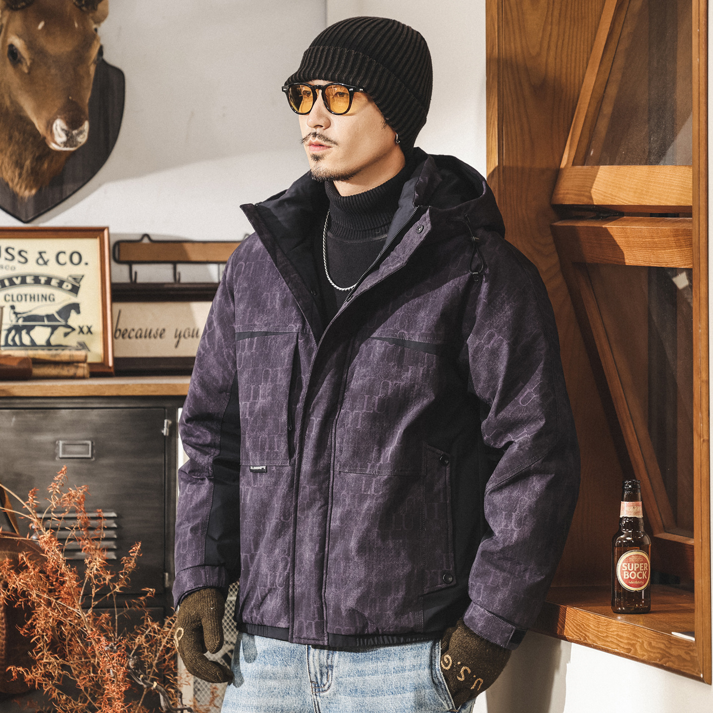 高蓬鬆禦寒90鴨絨男士羽絨服冬季新款加厚美式潮流保暖連帽外套男