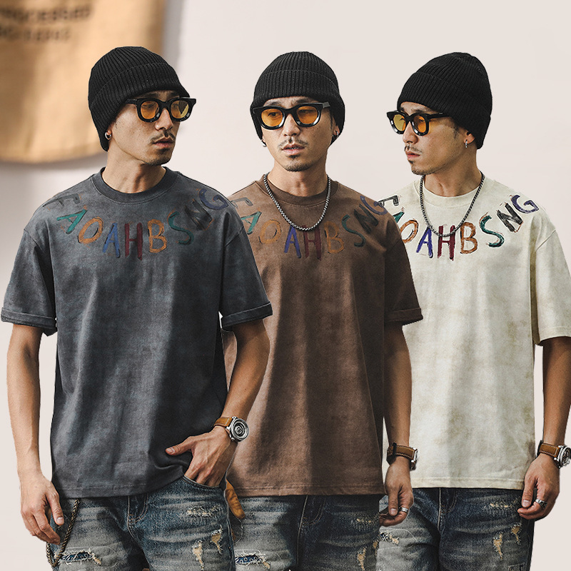 美式潮牌重磅短袖T恤男夏季2024新款男士休閒寬鬆上衣半袖男