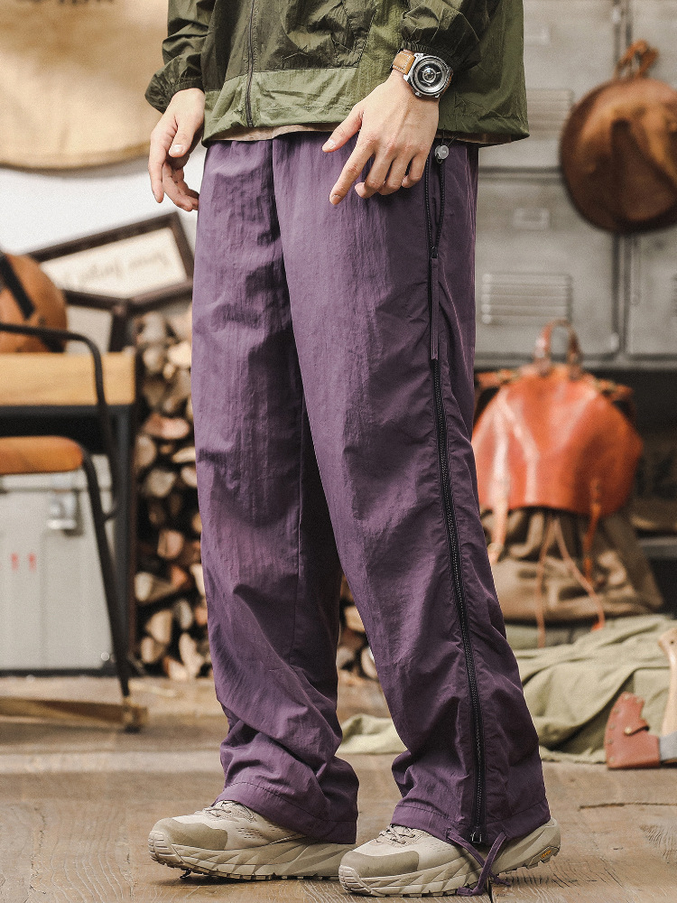 杰雷諾美式休閒褲男寬鬆潮牌微闊直筒褲子男春秋季戶外速乾褲男款