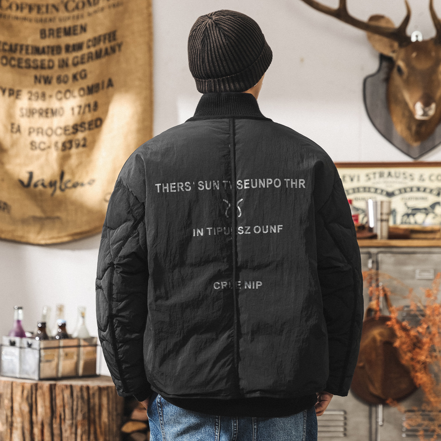 新國標90%純白鴨絨假兩件蓬鬆羽絨服男冬季加厚防風寬鬆保暖外套