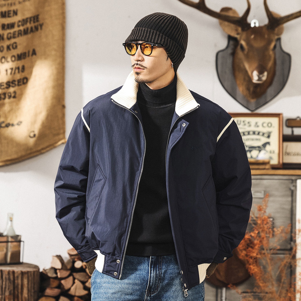 美式復古90%純白鴨絨輕薄羽絨服男冬季保暖潮牌寬鬆抗寒男士外套