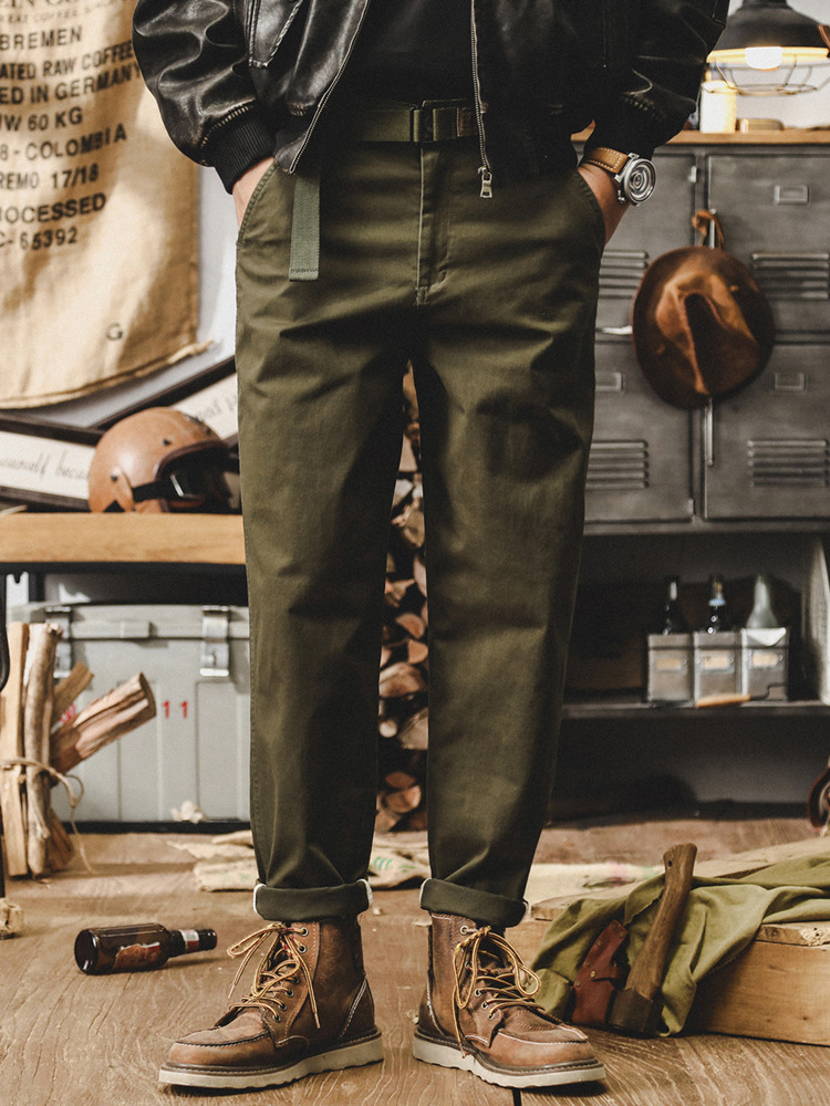 杰雷諾美式復古黑色簡約休閒褲子男秋季潮牌寬鬆直筒重磅工裝褲男