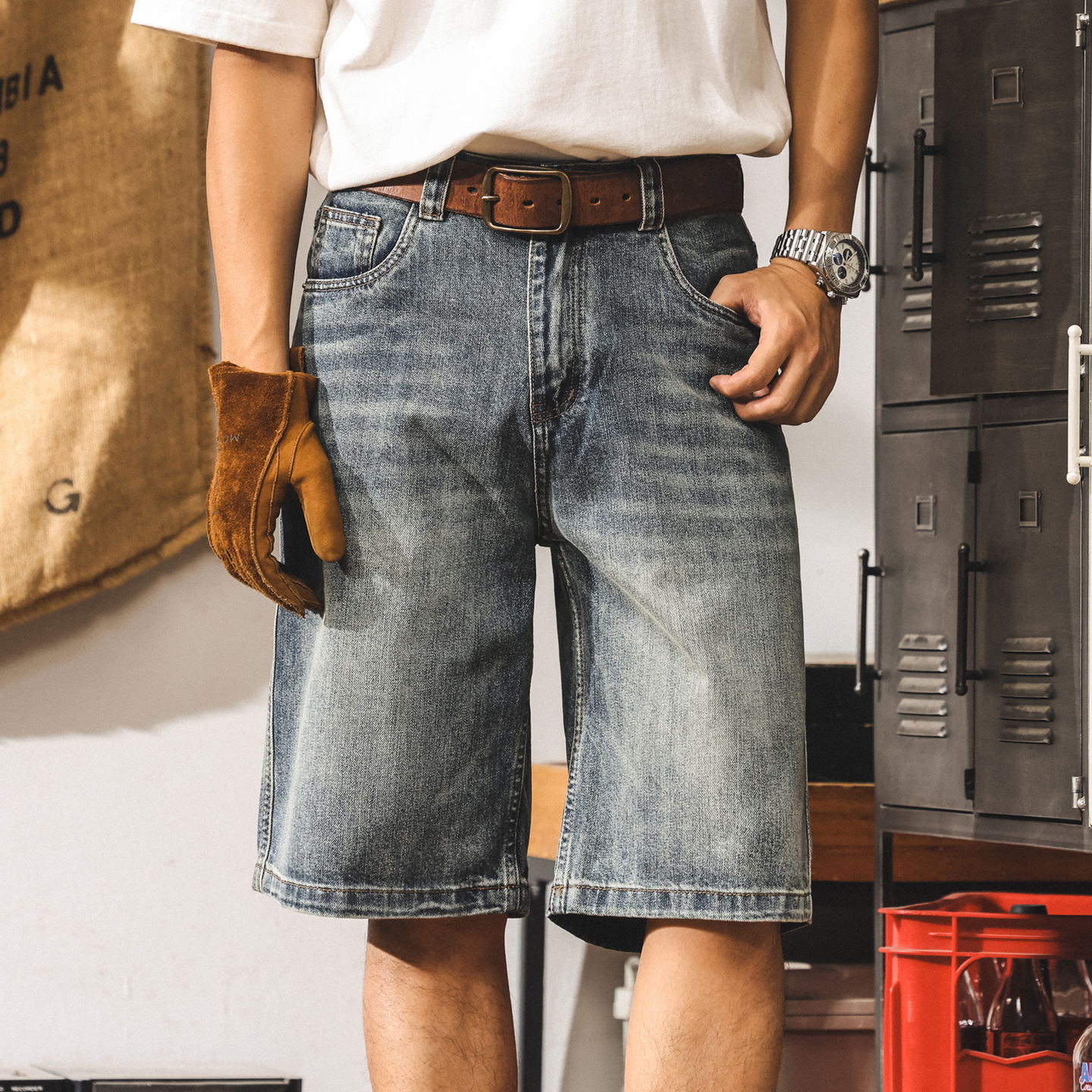 牛仔短褲男夏季新款美式潮牌百搭休閒直筒中褲寬鬆大碼男士五分褲