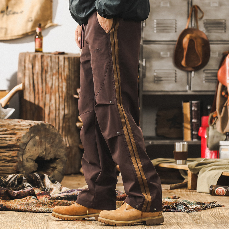 杰雷諾美式復古休閒褲子男春秋款潮牌輕戶外防潑水寬鬆直筒傘兵褲