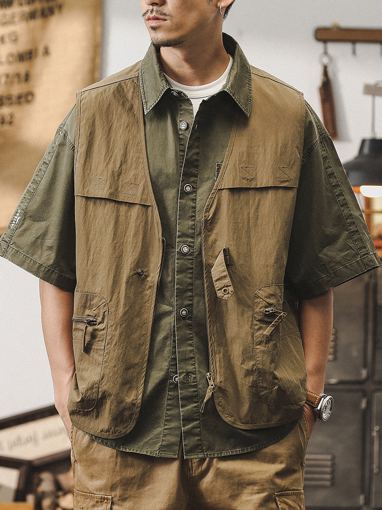 山系戶外露營登山馬甲男款夏季潮牌薄款無袖背心男士坎肩工裝外套