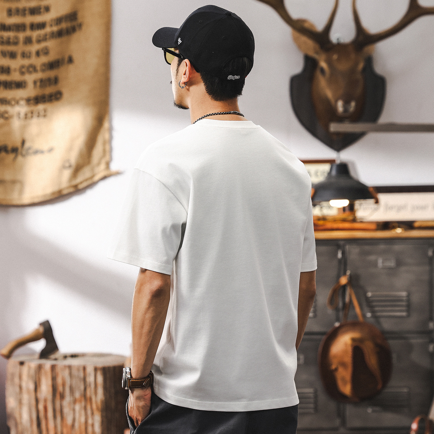 【7A級抗菌除蟎】涼感T恤男夏季短袖2025新款潮牌寬鬆半袖男