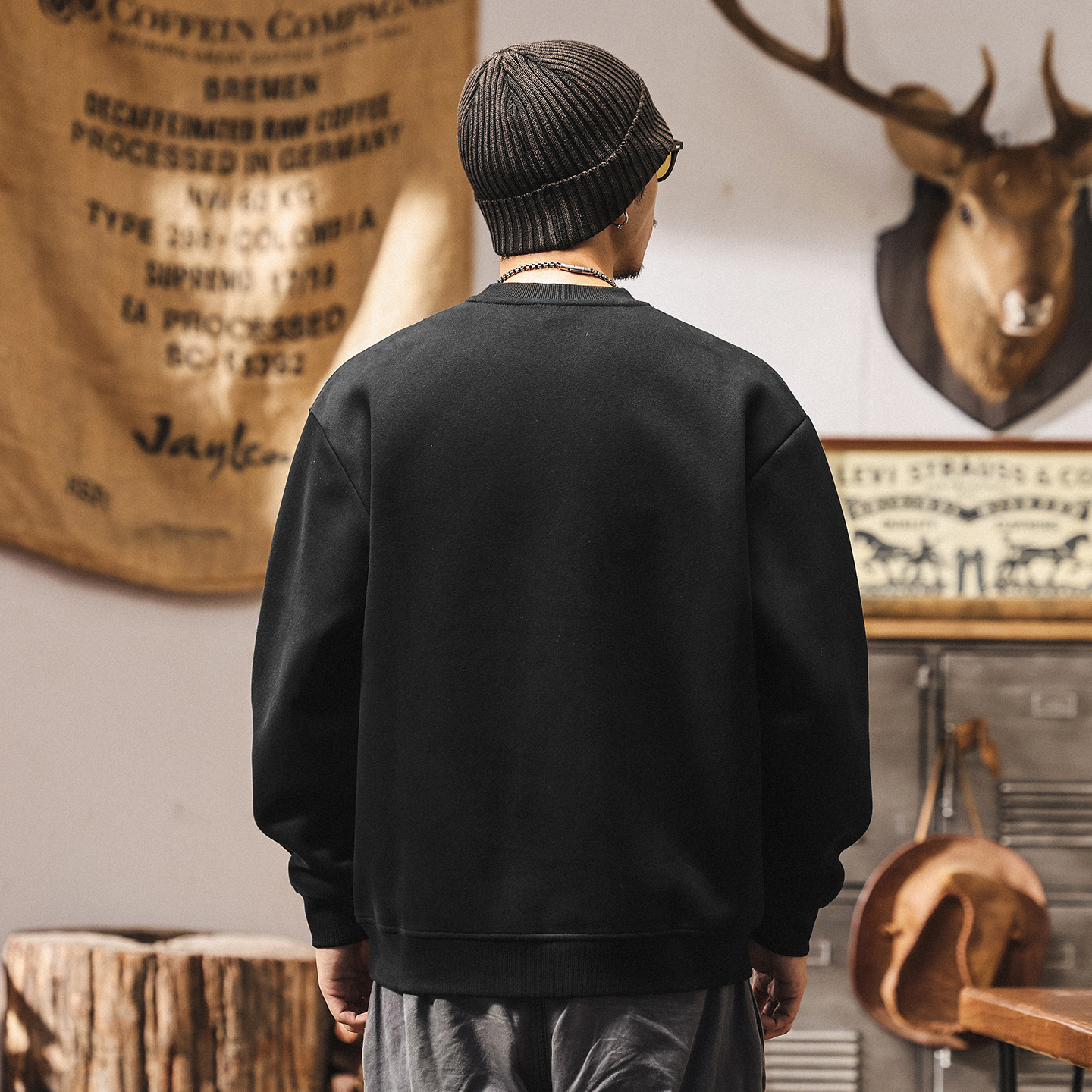 美式復古拼接設計感秋季重磅衛衣男2025新款春秋潮牌寬鬆男士上衣