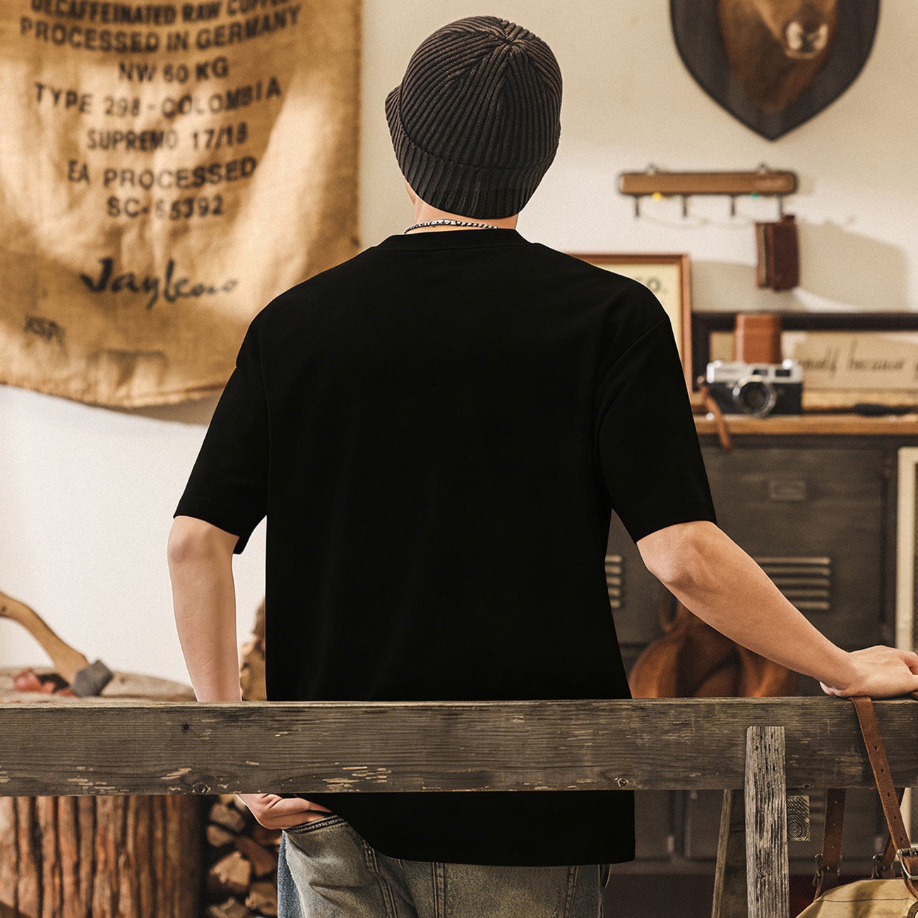 美式復古趣味刺繡T恤短袖男款夏季2026新款潮流寬鬆半袖休閒上衣