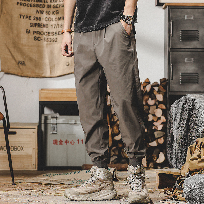 冰絲涼感薄款運動褲子男夏季新款休閒褲男寬松山系戶外通勤速乾褲