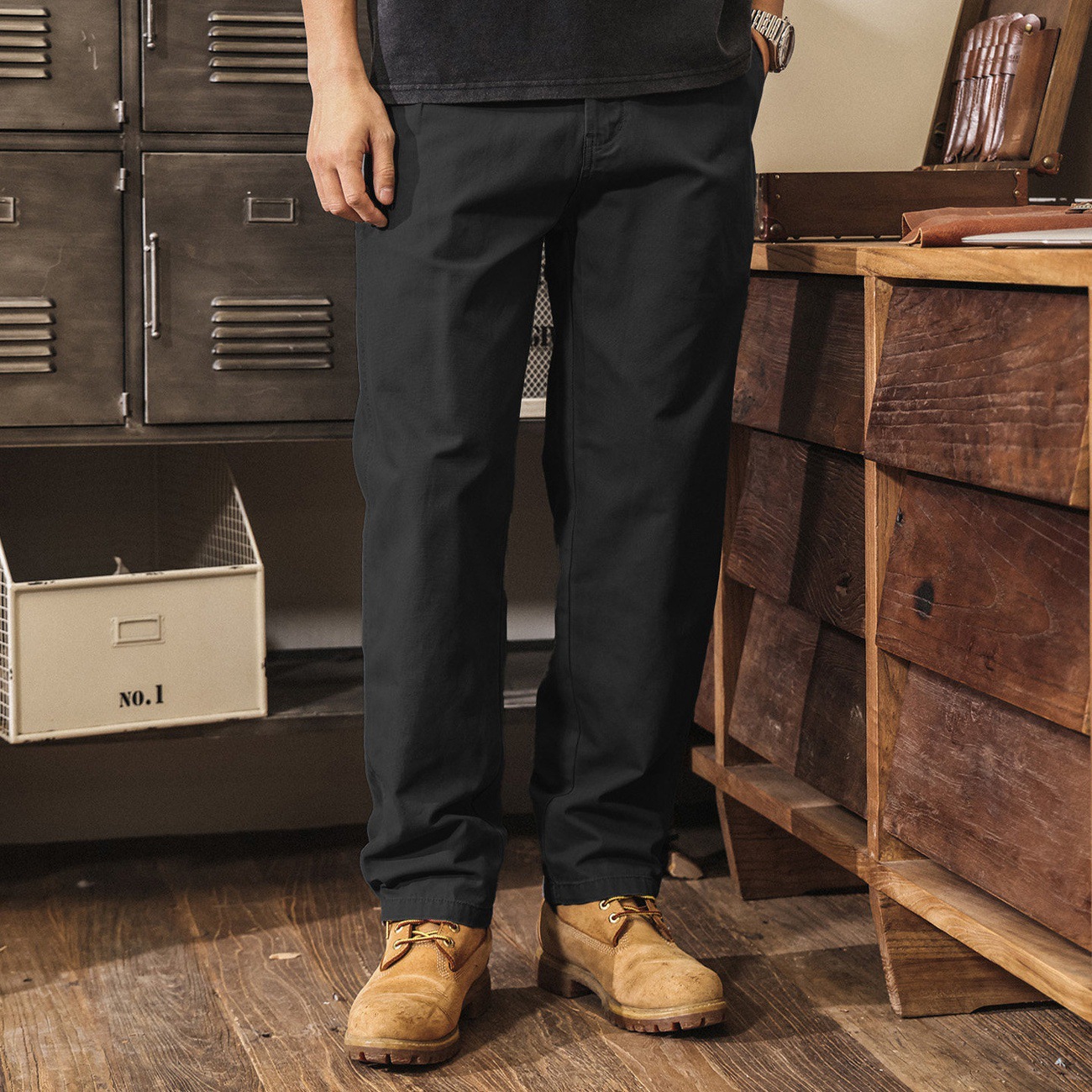 美式復古春季工裝褲子男2026新款潮牌直筒長褲寬鬆卡其色休閒褲男