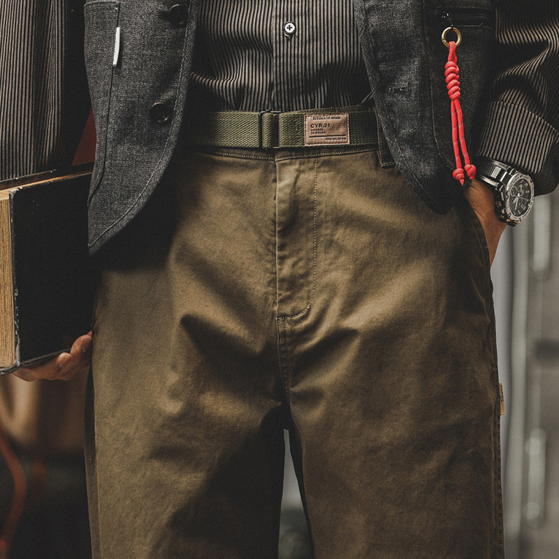 杰雷諾美式復古經典淨版簡約休閒褲男秋季潮牌錐形直筒工裝褲子男