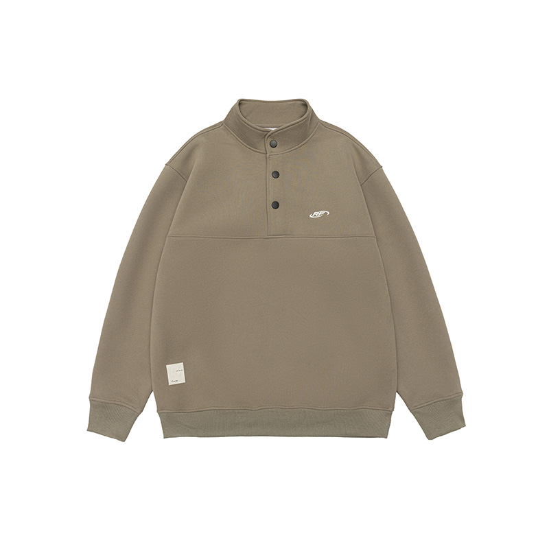 秋季重磅半開POLO領衛衣男美式潮牌刺繡外穿長袖寬鬆套頭休閒外套