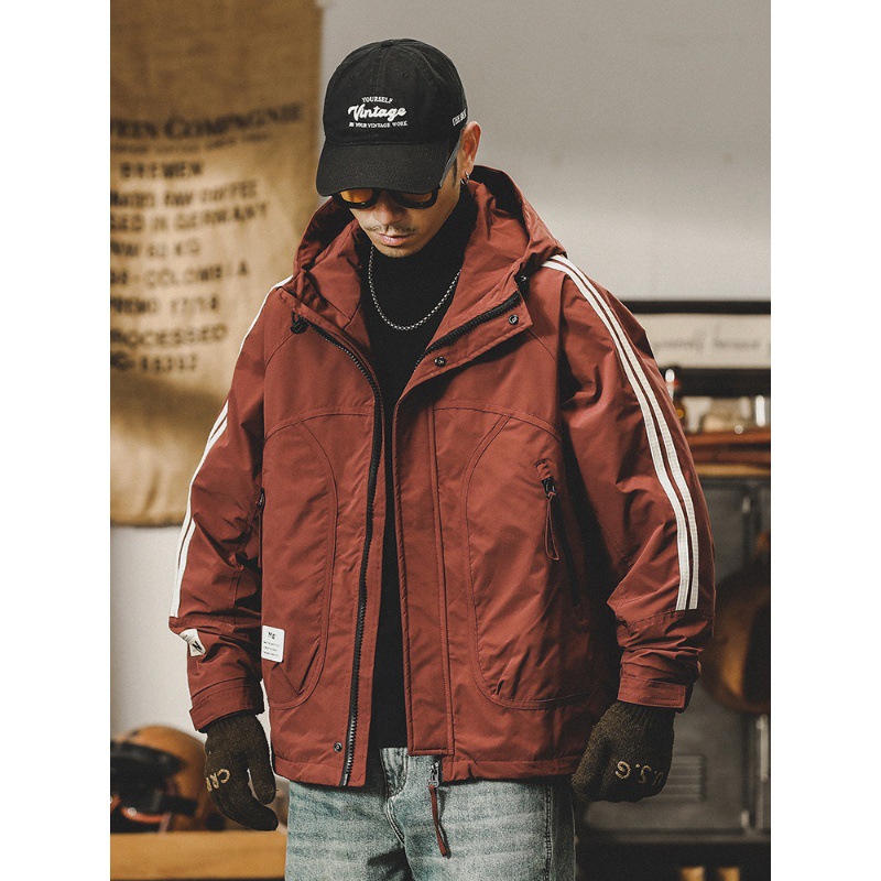 美式防水戶外工裝夾克男秋冬款可機洗絎棉衝鋒衣冬季加絨加厚外套