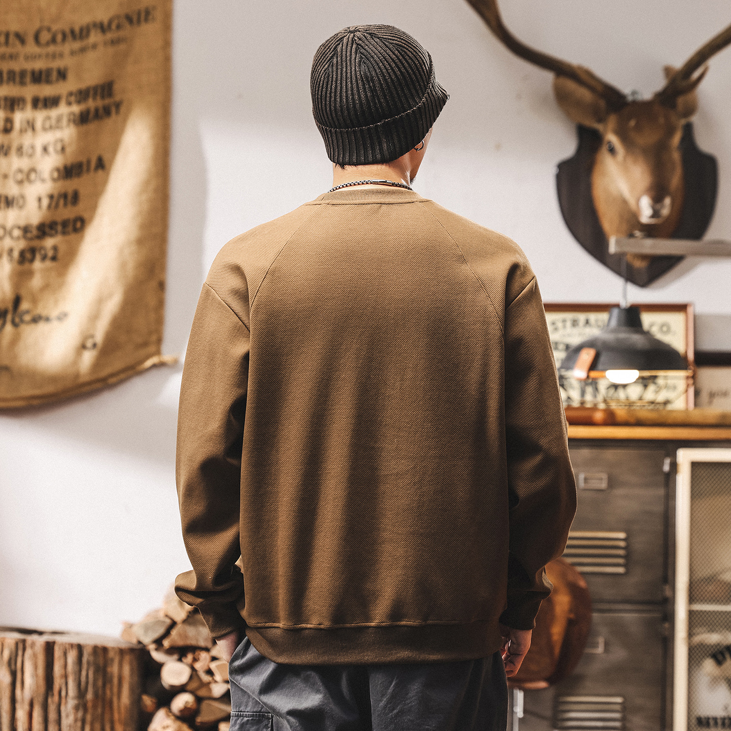 美式復古380g重磅拼接解構衛衣男春秋2025新款寬鬆休閒男士上衣潮