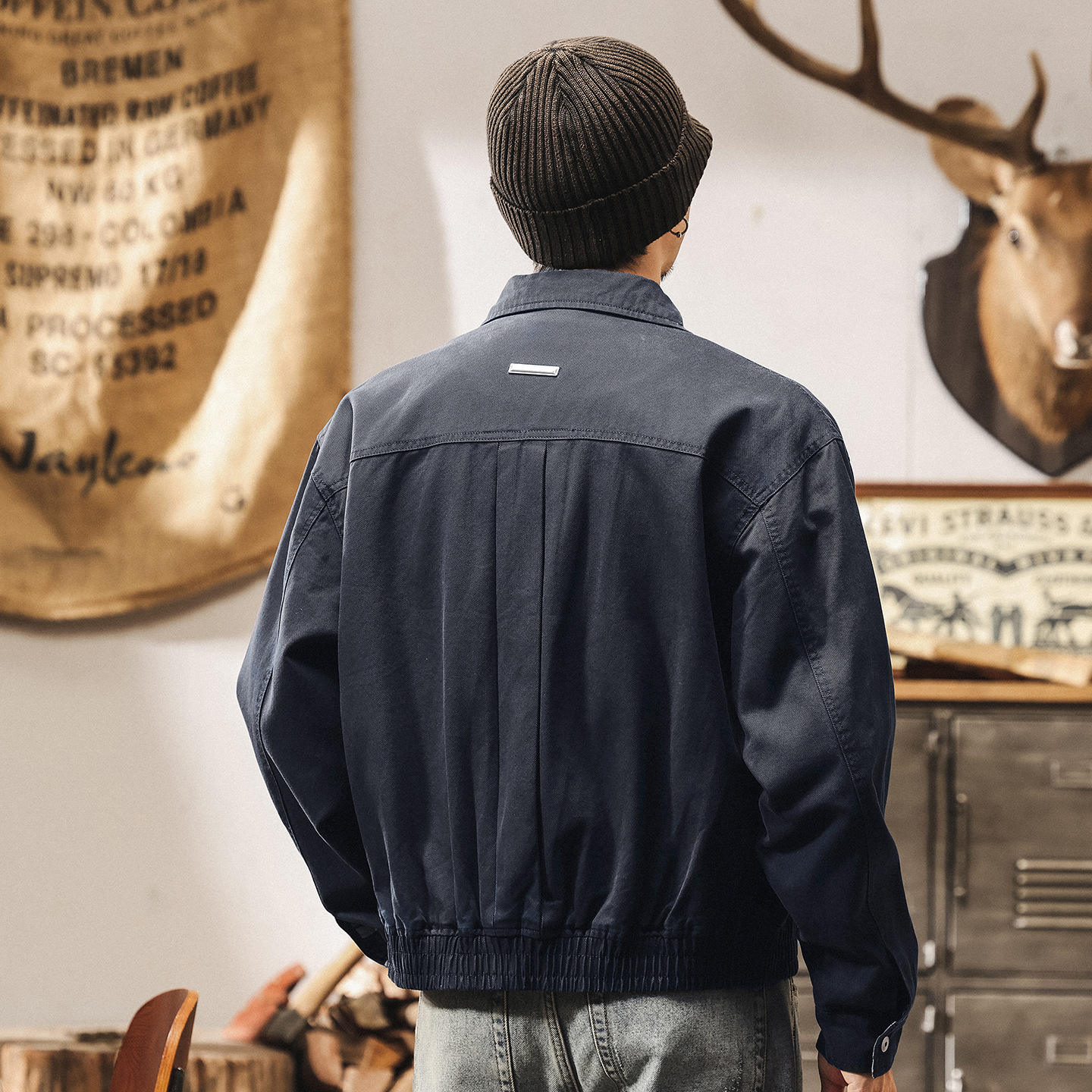 美式復古老錢風行政教練夾克男秋季短款寬鬆潮牌休閒男士外套春秋