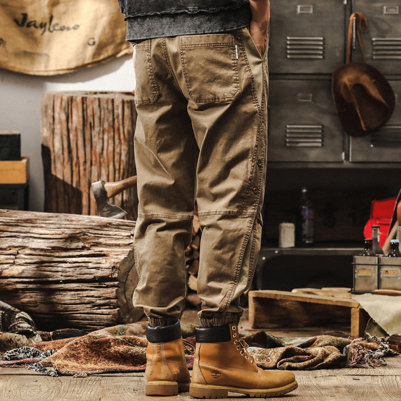 美式復古重磅工裝褲子男2025秋季潮牌寬鬆大碼男褲潮流男士休閒褲