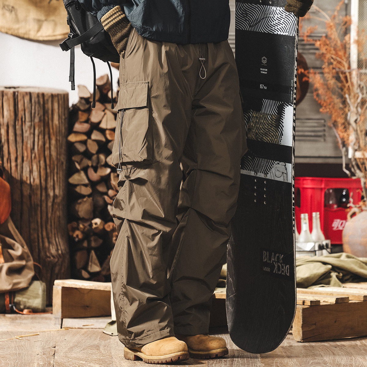 美式復古90%白鴨絨禦寒工裝羽絨褲男冬季加厚潮牌機能傘兵滑雪褲