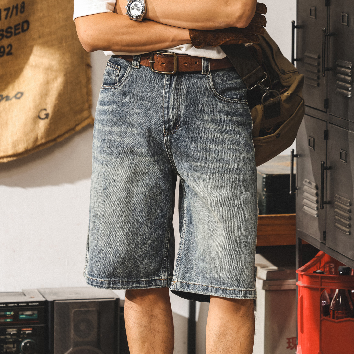 牛仔短褲男夏季新款美式潮牌百搭休閒直筒中褲寬鬆大碼男士五分褲