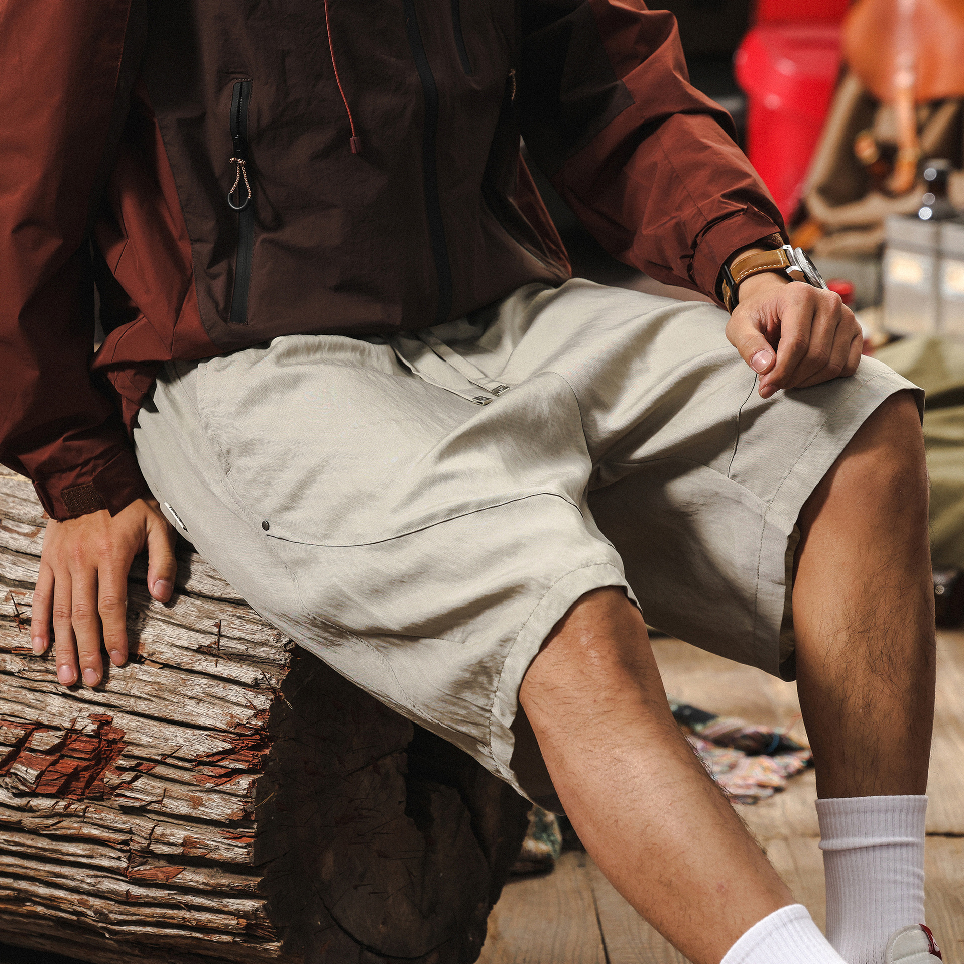 萊賽爾天絲親膚順滑男士運動短褲夏季潮牌寬鬆直筒薄款休閒五分褲