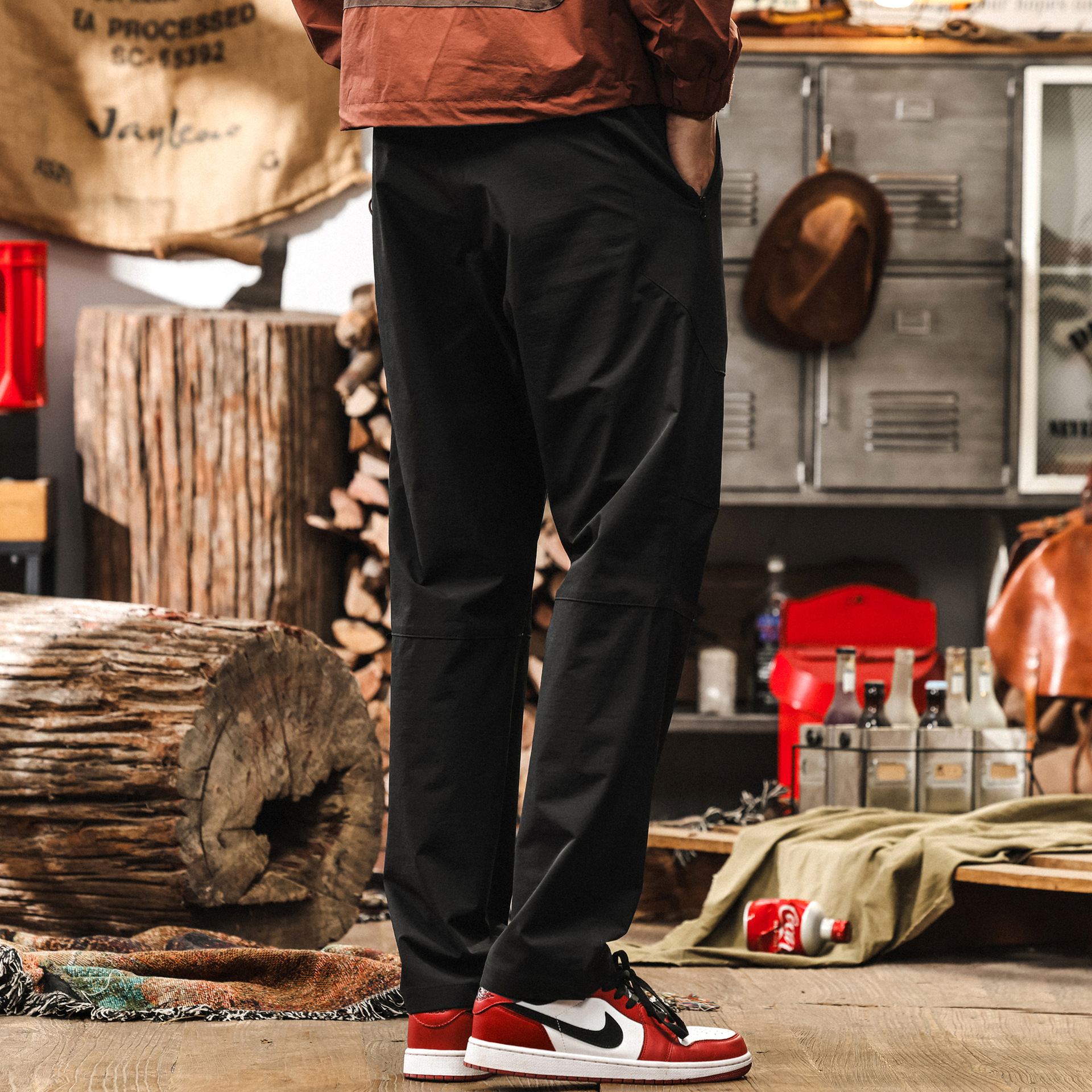 輕量化戶外機能冰絲褲子男夏季薄款城市通勤徒步防水速干休閒長褲