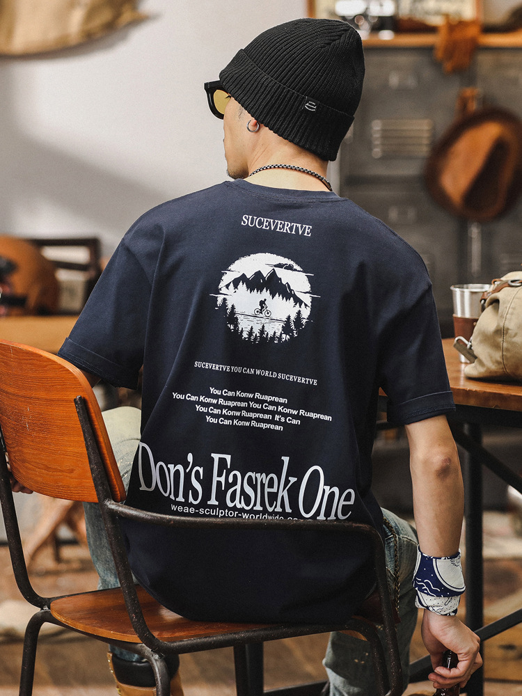 美式重磅男士T恤短袖男夏季潮牌白色寬鬆上衣男裝2024新款潮