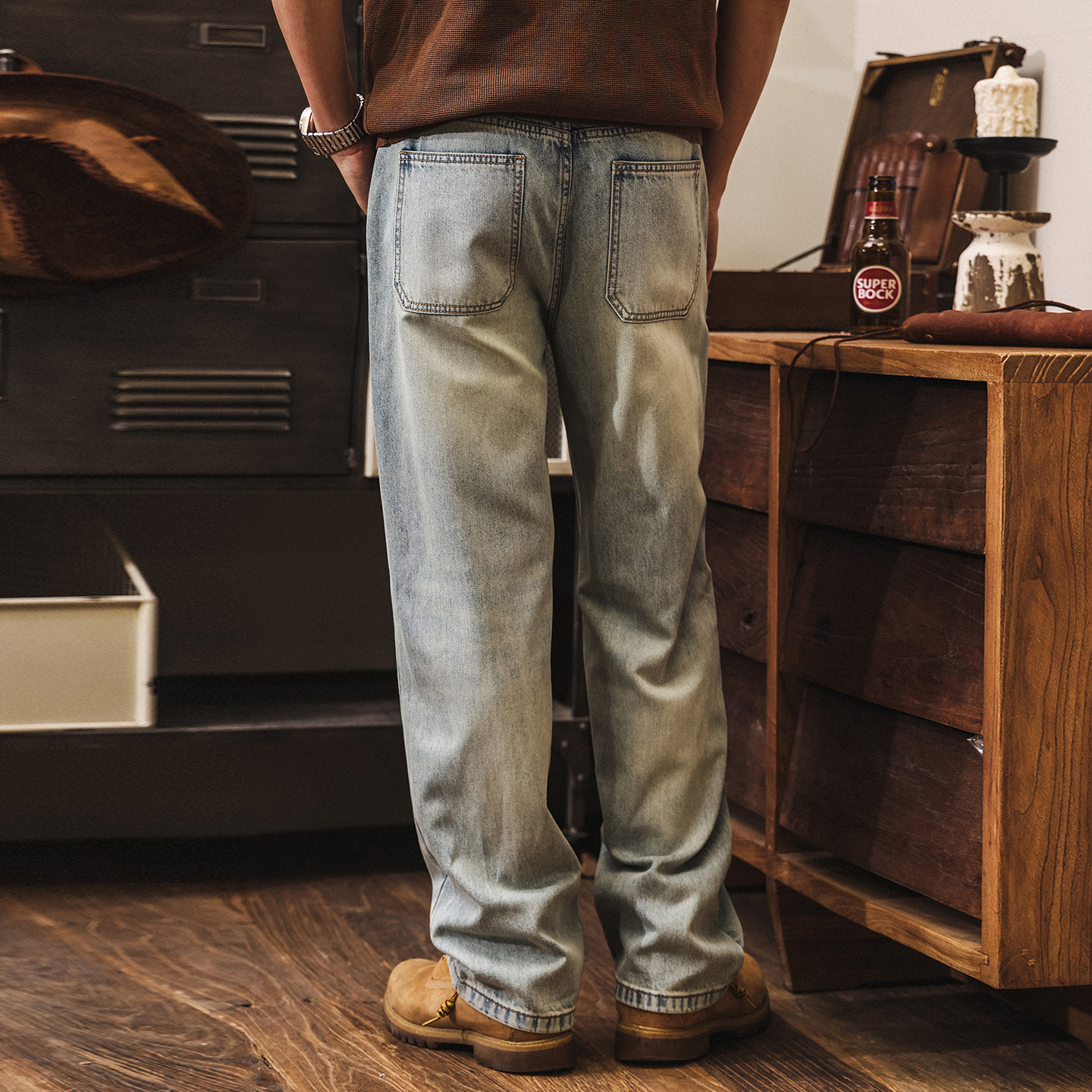 天絲萊賽爾薄款牛仔褲男直筒2026新款美式復古春季潮牌寬鬆休閒褲