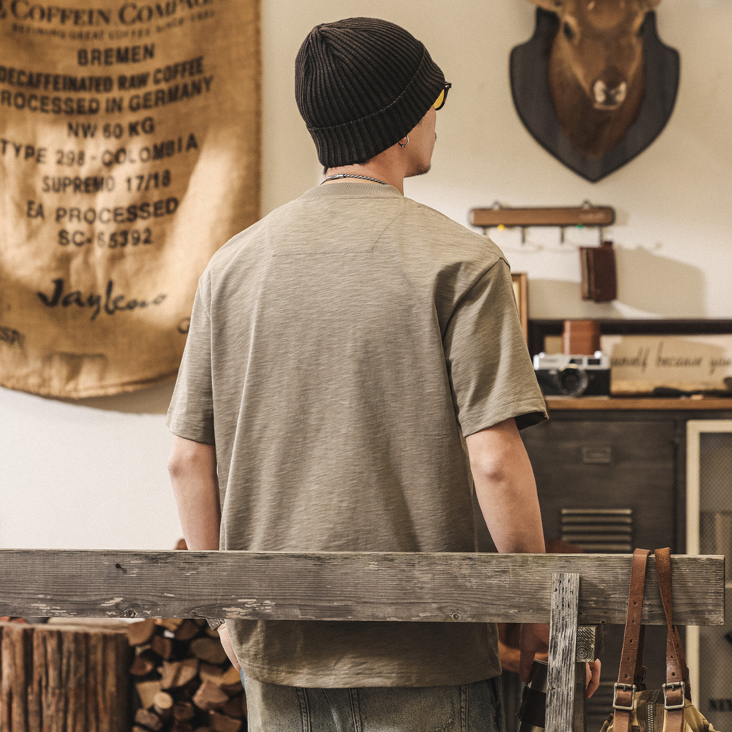 美式復古230g重磅竹節棉T恤男夏季短袖2026新款潮牌寬鬆男裝上衣