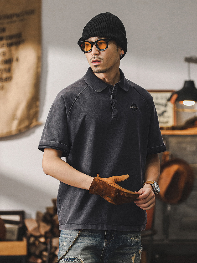 杰雷諾美式Polo衫男短袖夏季男士300g重磅T恤男寬鬆上衣半袖體恤