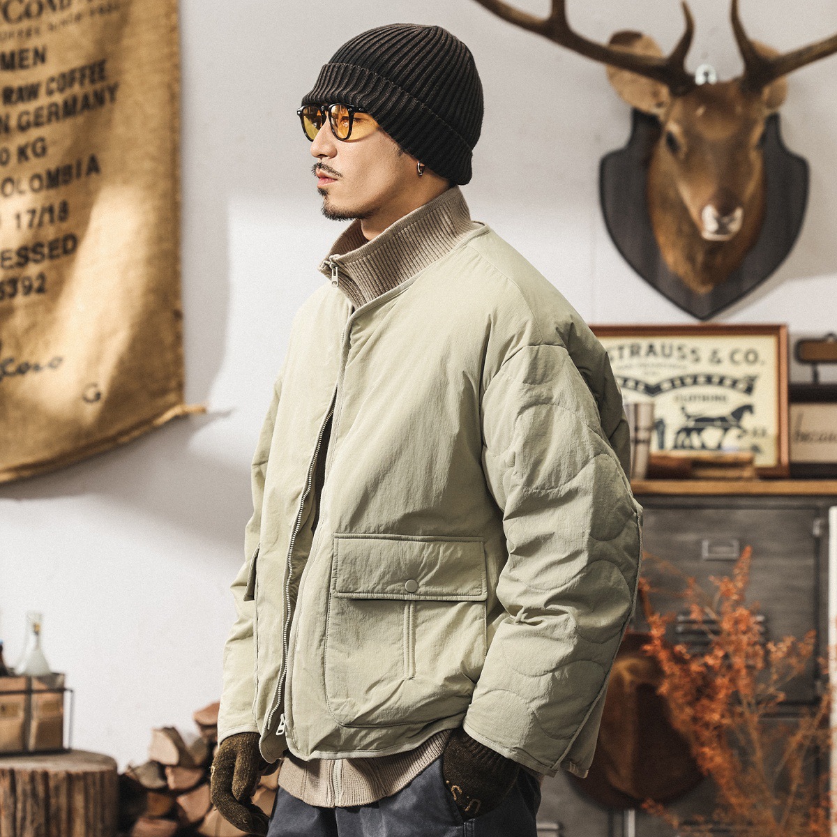 可追溯源頭新國標90純白鴨絨假兩件羽絨服男冬季加厚新款保暖外套